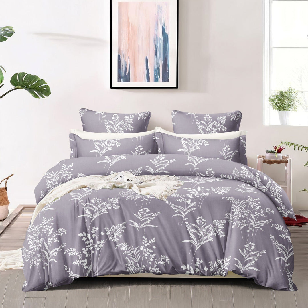 Violet Oblong 210 TC Cotton Blend Flat King Bedsheet