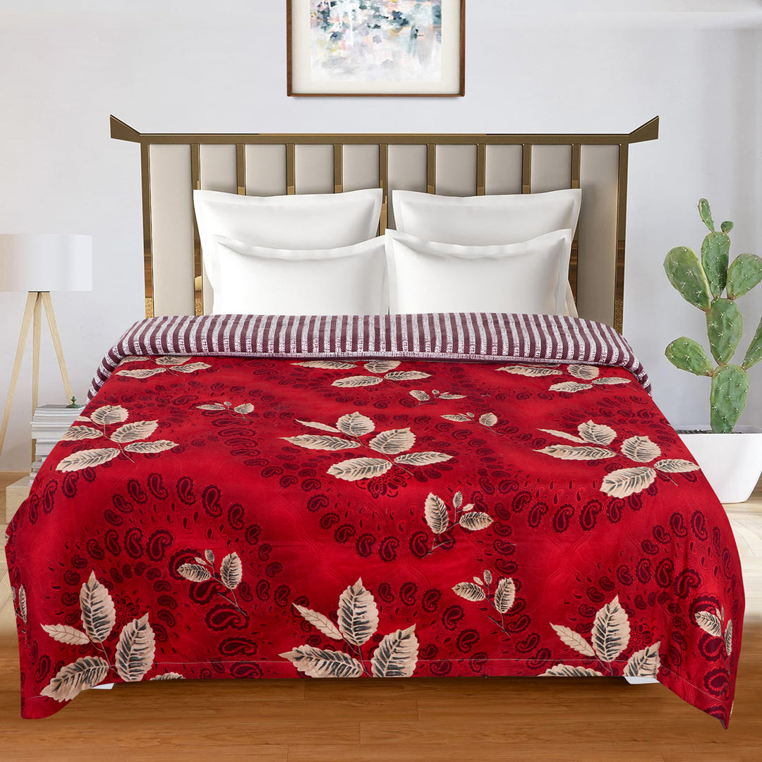 Red Petals 180 GSM AC Room Reversible Double Bed Comforter