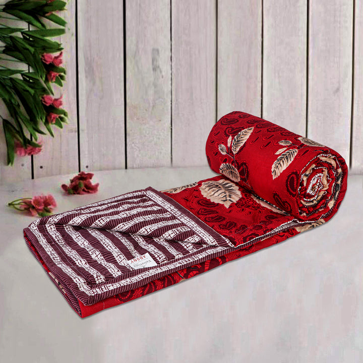 Red Petals 180 GSM AC Room Reversible Double Bed Comforter