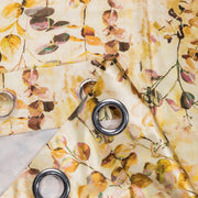 Luxurious Digital Printed Faux Silk Heavy Curtains - Yellow Petals