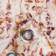 Luxurious Digital Printed Faux Silk Heavy Curtains - Peach Petals