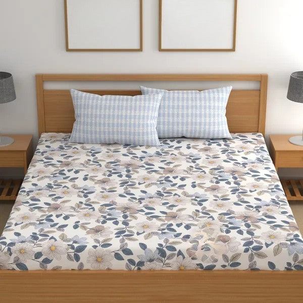 Breezy Slumber Cotton Blend Elastic Fitted King Bedsheet
