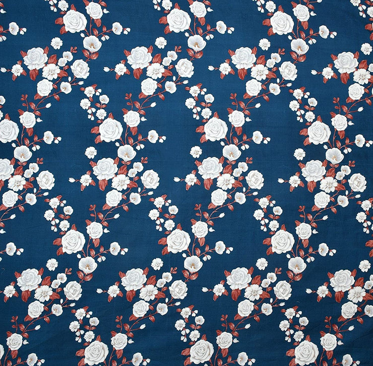 Night Flower 210 TC Cotton Blend Flat King Bedsheet