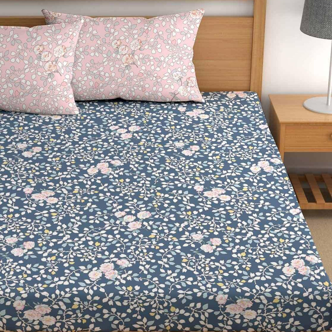 Spring Fling Cotton Blend Elastic Fitted King Bedsheet