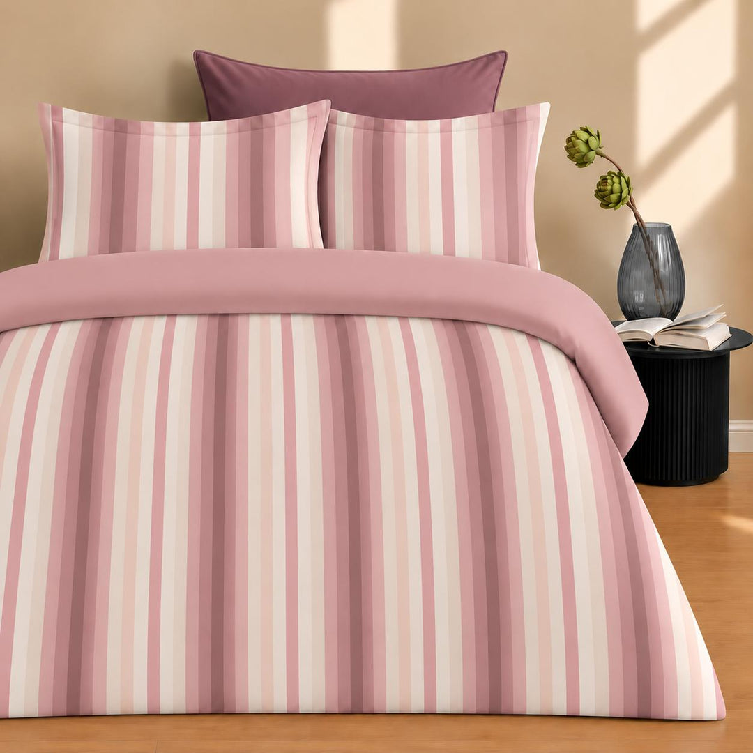 Pink Band Cotton King Bedsheet - 250 TC