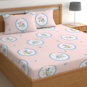 Floral Oasis Cotton Blend Elastic Fitted King Bedsheet