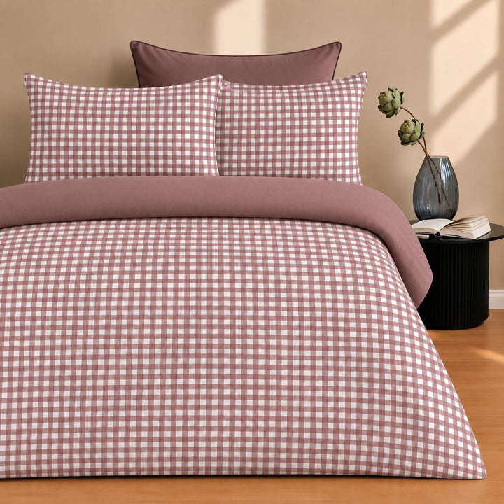 Crisscross Wine Cotton King Bedsheet - 250 TC