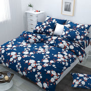 Night Flower 210 TC Cotton Blend Flat King Bedsheet