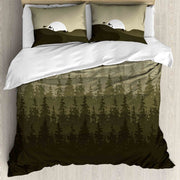 Forever Olive Green Hills Luxury Pure Cotton King Size Elastic Bedsheet