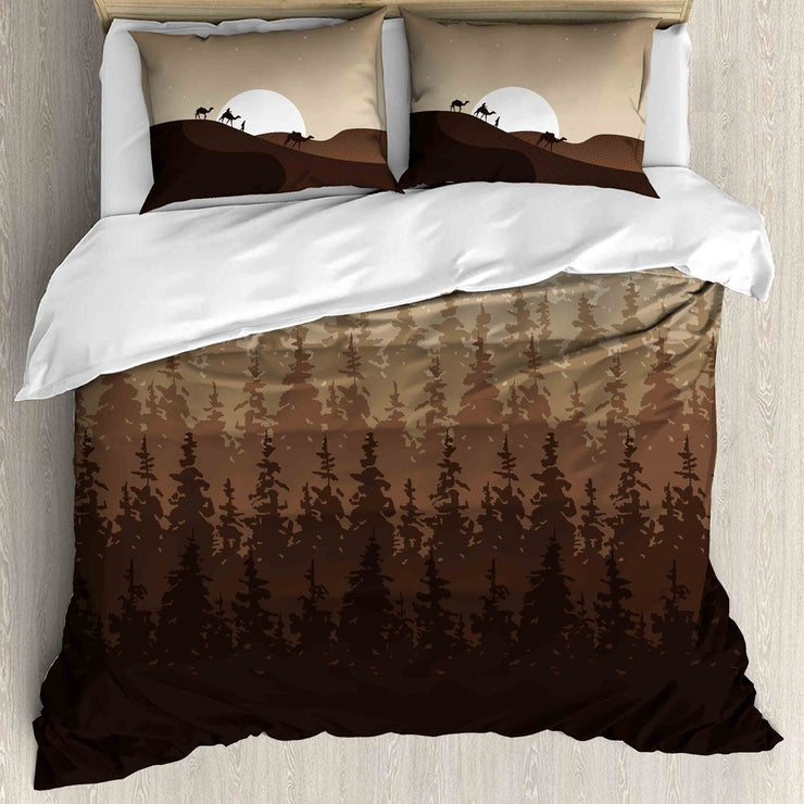 Forever Brown Hills Luxury Pure Cotton King Size Elastic Bedsheet