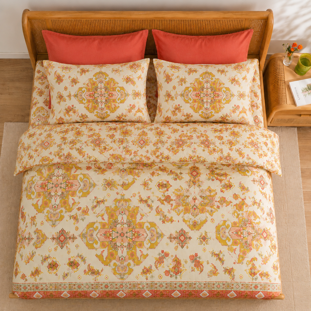 Acacia Medallion Cotton King Bedsheet - 250 TC
