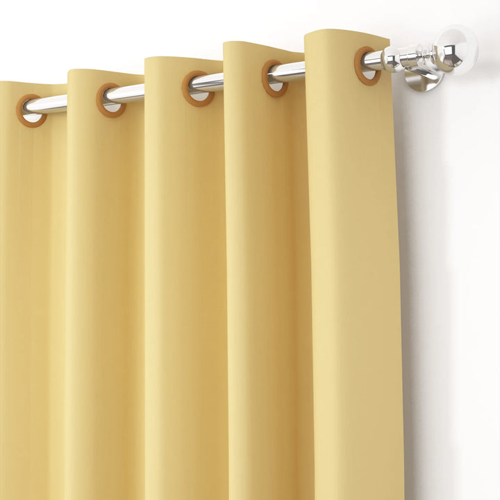 Golden Blackout Faux Silk Room Darkening Window/Door/Long Door Curtains (10202)