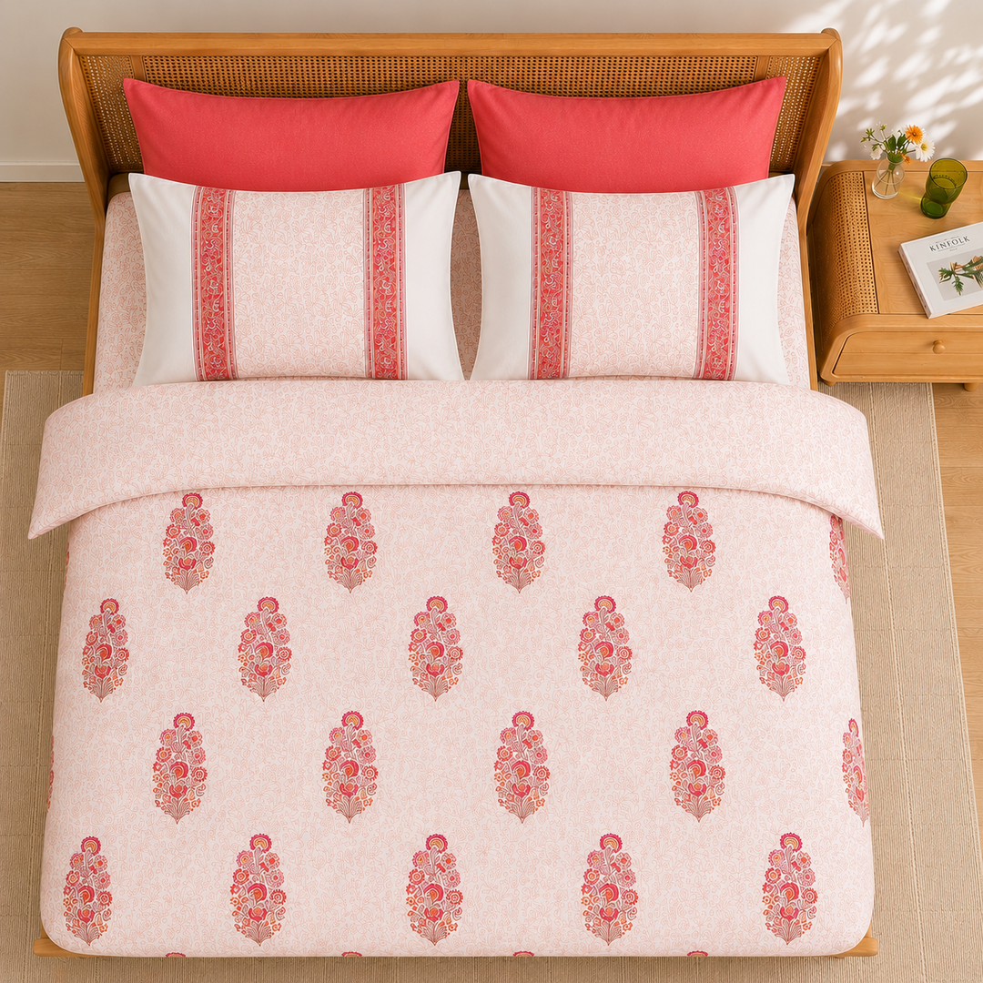 Palace Petals Cotton King Bedsheet - 250 TC