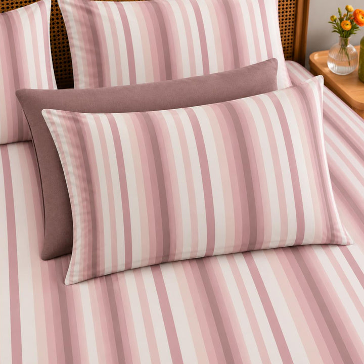 Pink Band Cotton King Bedsheet - 250 TC