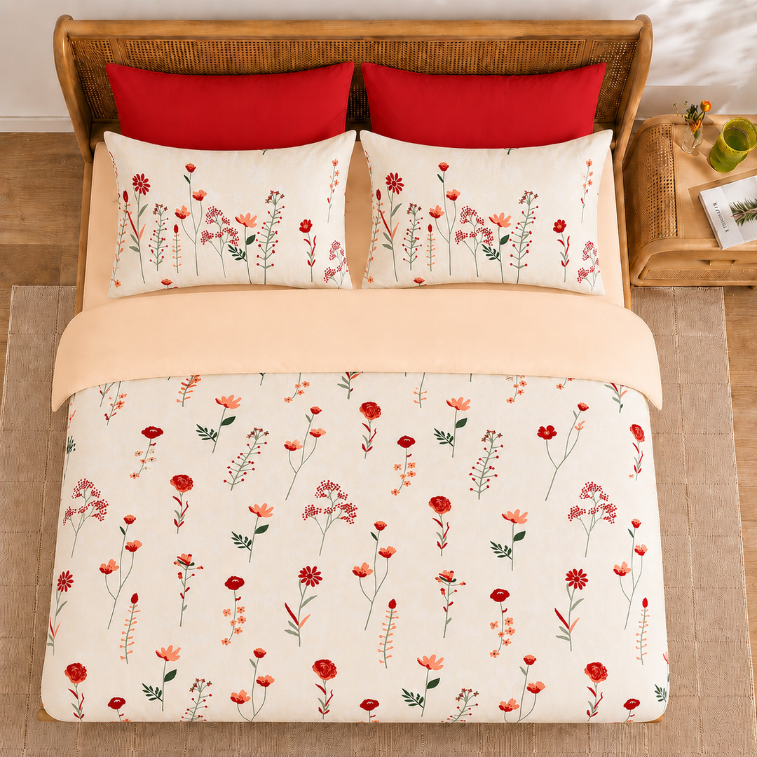 Amora Petal Cotton King Bedsheet - 250 TC