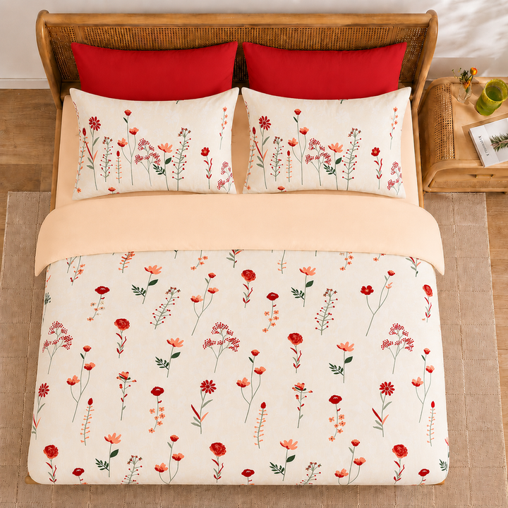 Amora Petal Cotton King Bedsheet - 250 TC