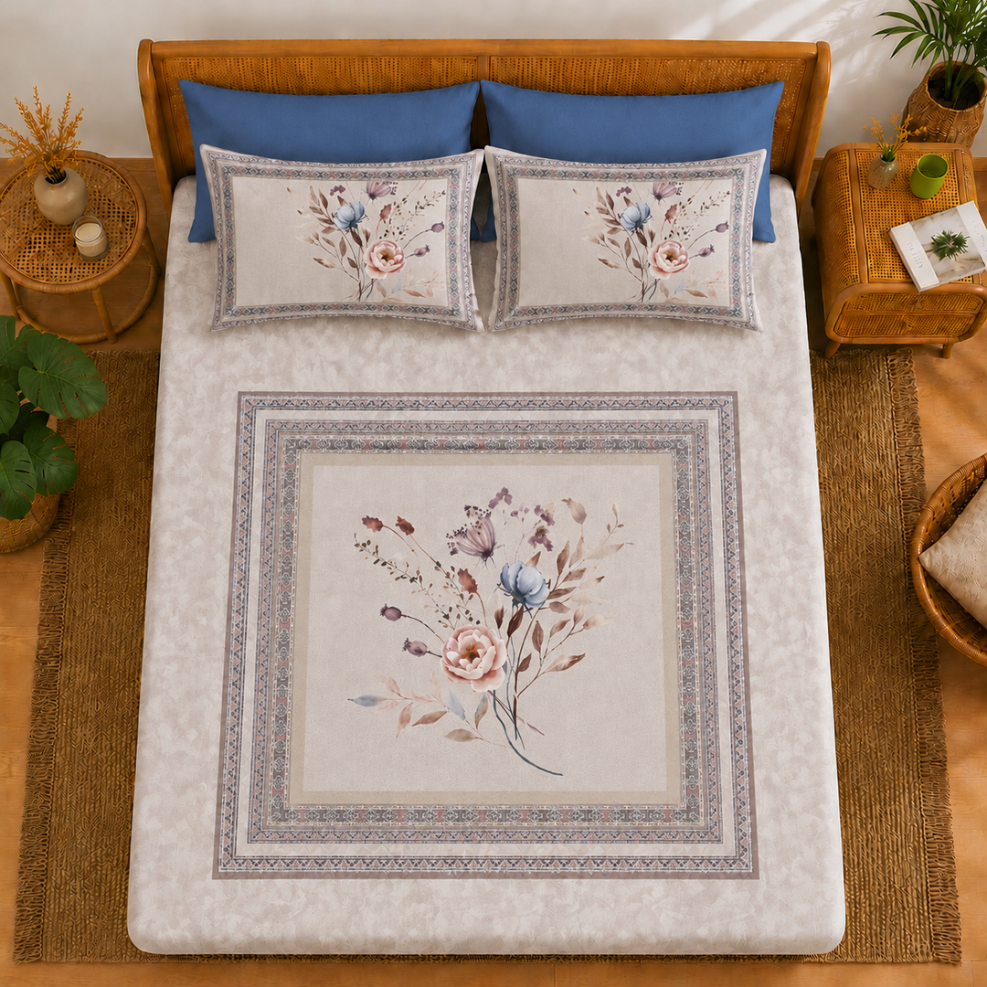 Saanjh Cotton King Bedsheet - 250 TC