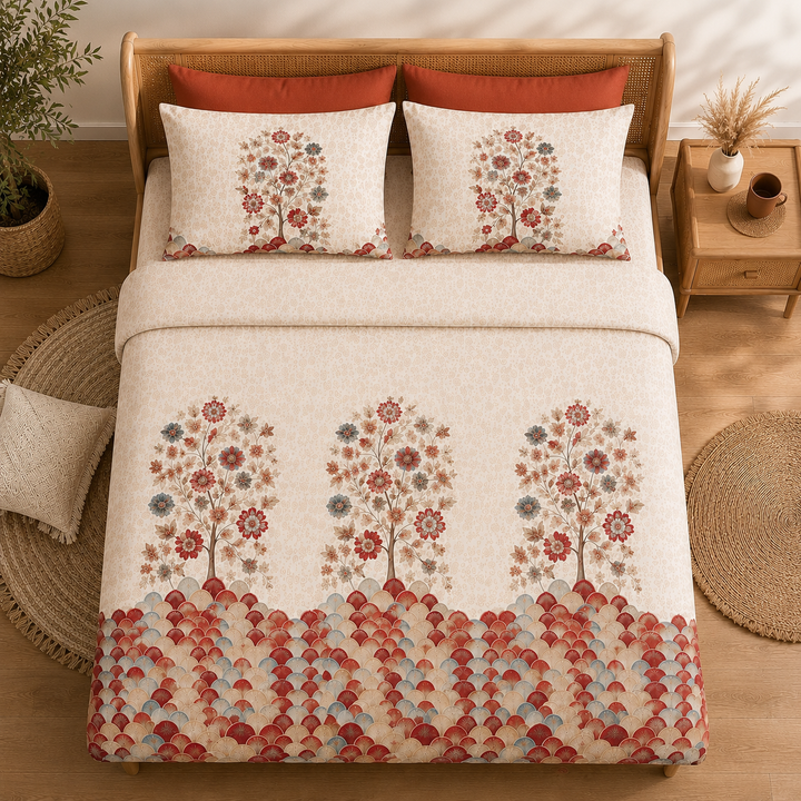 Royal Arbor Cotton King Bedsheet - 250 TC