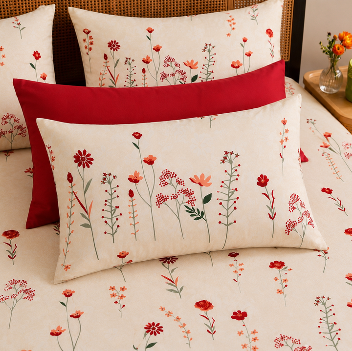 Amora Petal Cotton King Bedsheet - 250 TC