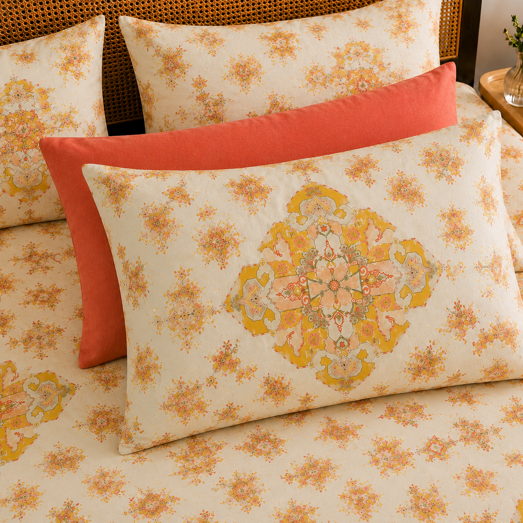 Acacia Medallion Cotton King Bedsheet - 250 TC