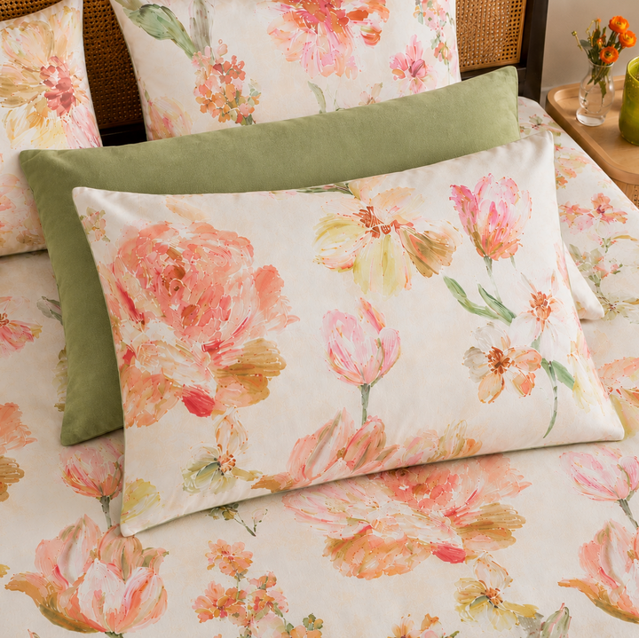 Watercolor Blooms Cotton King Bedsheet - 250 TC