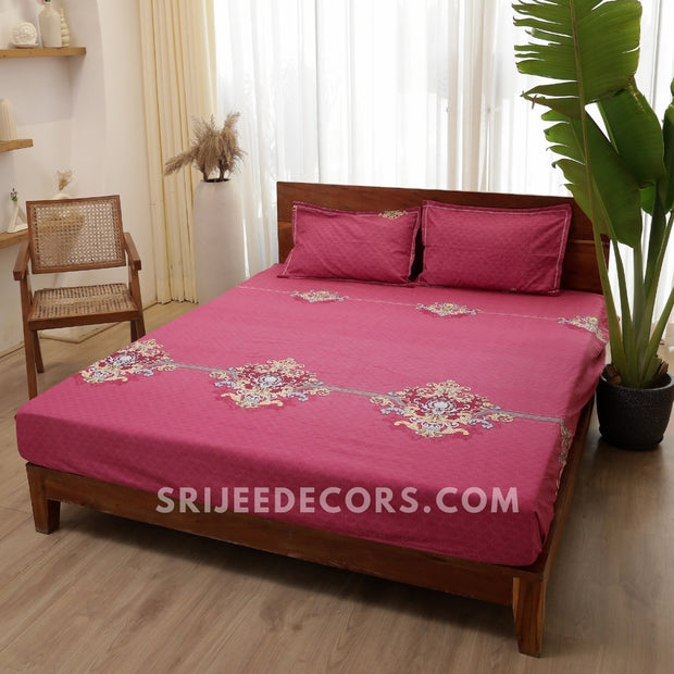 Ruby Belt Cotton Blend Elastic Fitted King Bedsheet