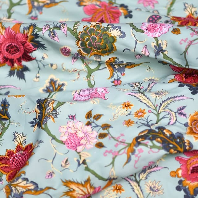 Garden Glow Cotton King Bedsheet - 250 TC