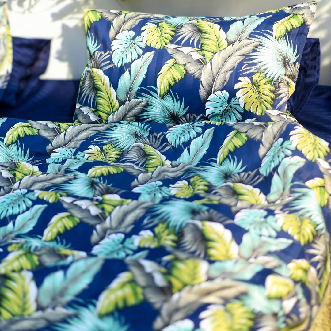 Blue Bagaan Cotton King Bedsheet - 250 TC