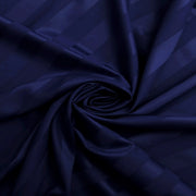 Navy Blue Stripes 210 TC Cotton Blend Flat King Bedsheet