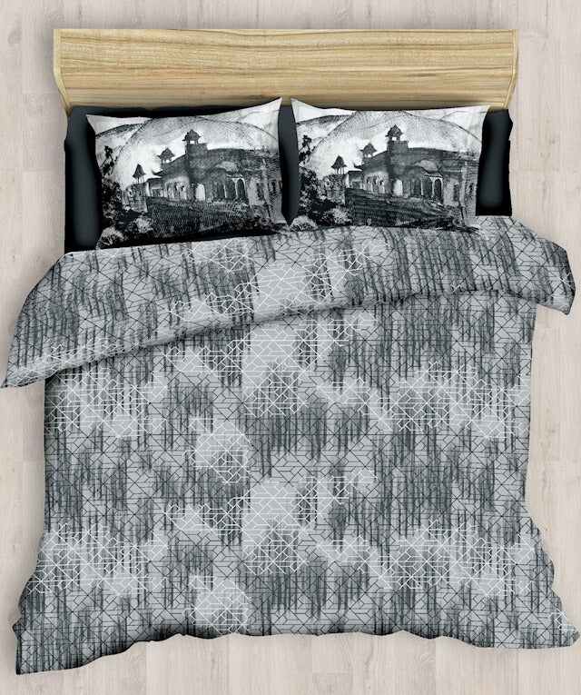 Grey Fort Luxury Cotton King Size Bedsheet