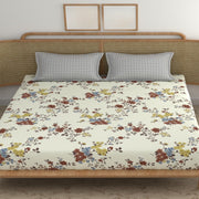 Snowflake Flower Cotton Blend Elastic Fitted King Bedsheet