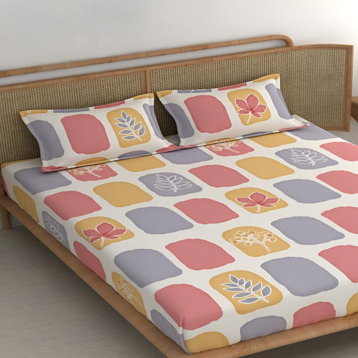 Pac Man Cotton Blend Elastic Fitted King Bedsheet