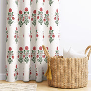 Jaipuri Red Duck Cotton Jaipuri Printed Curtains (100% Cotton)Printed Curtains (Pack of 2 & 100% Cotton)
