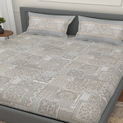 Senegal Luxury Elastic Fitted 300 TC King Size Bedsheet - Beige Mandana