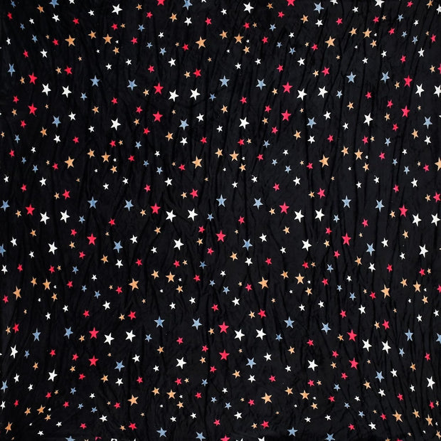 Black Multi Star Warm Winter Flannel Fitted King Bedsheet