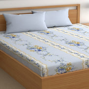 Crystal Bloom Cotton Blend Elastic Fitted King Bedsheet