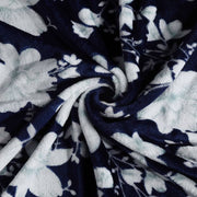 Blue Floral Printed Warm Winter Flannel Fitted King Bedsheet