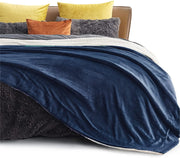 Sherpa California King Size Reversible 2in1 Blanket - Navy Blue