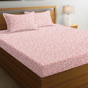 Pink Cherry 210 TC Cotton Blend Flat King Bedsheet