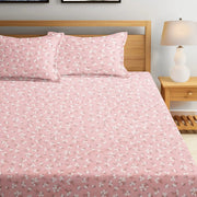 Pink Cherry 210 TC Cotton Blend Flat King Bedsheet