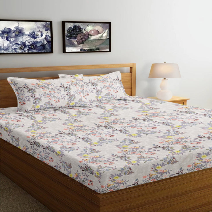 Mini Meadow 210 TC Cotton Blend Flat King Bedsheet