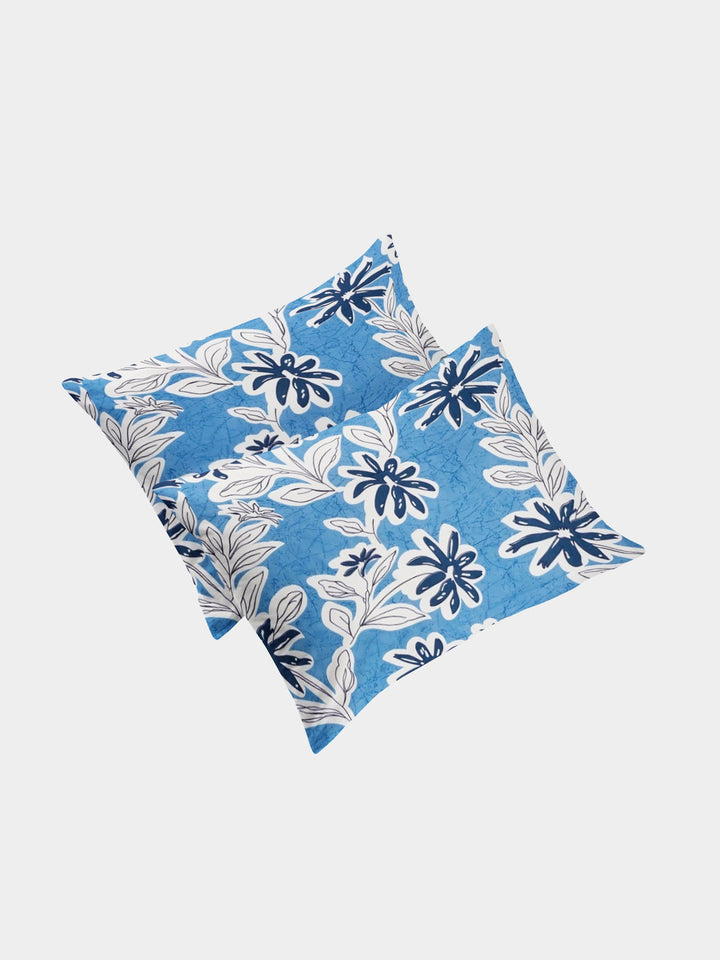 Blue Palms 210 TC Cotton Blend Elastic Fitted Queen Bedsheet