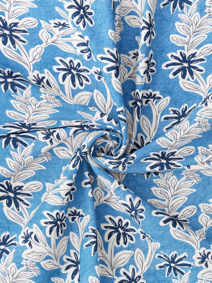 Blue Palms 210 TC Cotton Blend Elastic Fitted Queen Bedsheet