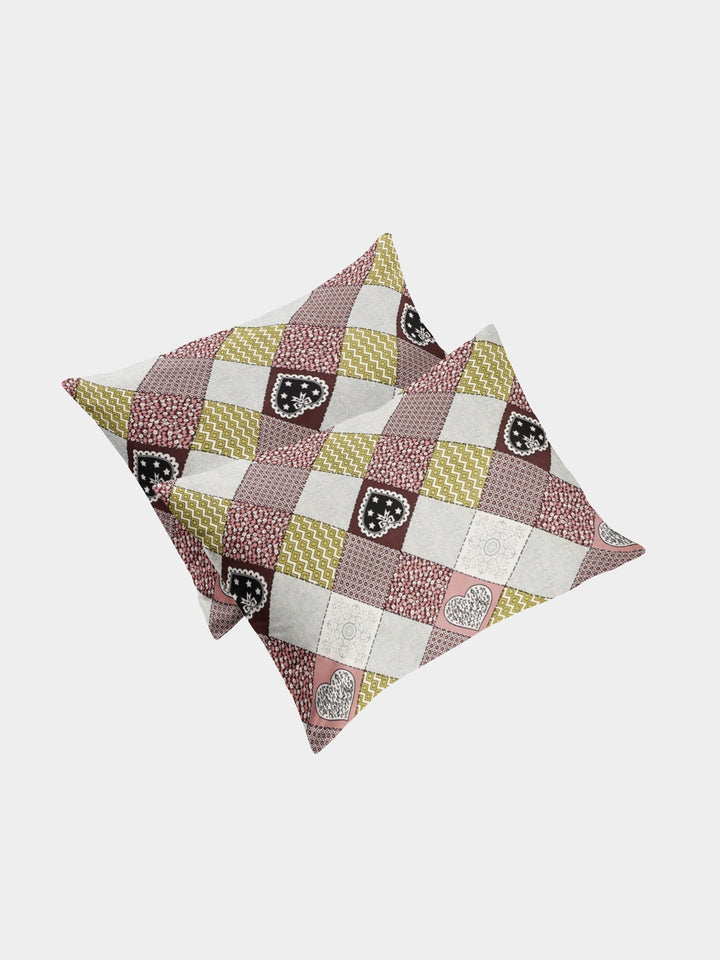 Diamond Checks 210 TC Cotton Blend Elastic Fitted Queen Bedsheet