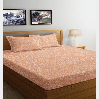 Orange Candy 210 TC Cotton Blend Flat King Bedsheet