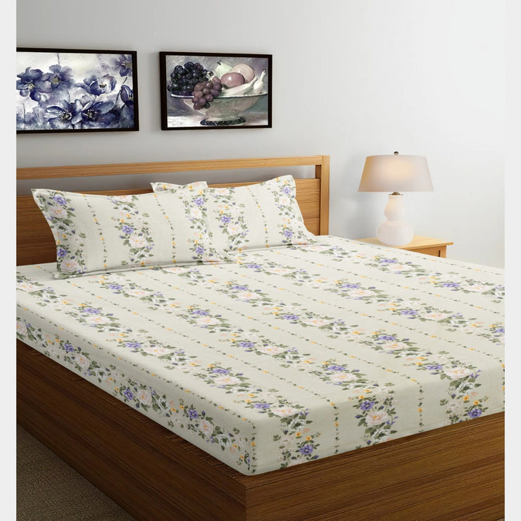 Green Bale Cotton Blend Flat King Bedsheet