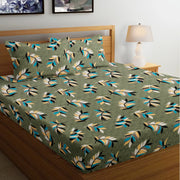 Jasmine Breeze 210 TC Cotton Blend Flat King Bedsheet