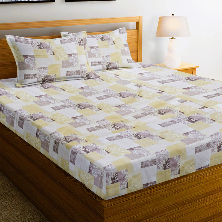 Pearl Satin Premium 100% Cotton Elastic Fitted Bedsheet - 400 TC