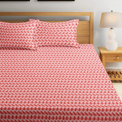 Amber Florah Cotton Blend Elastic Fitted Queen Bedsheet