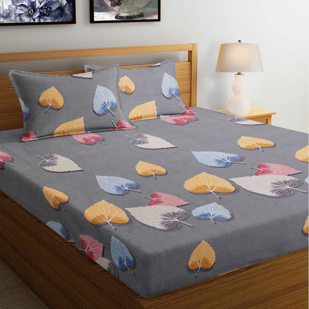 Vintage Flora Cotton Blend Elastic Fitted Queen Bedsheet